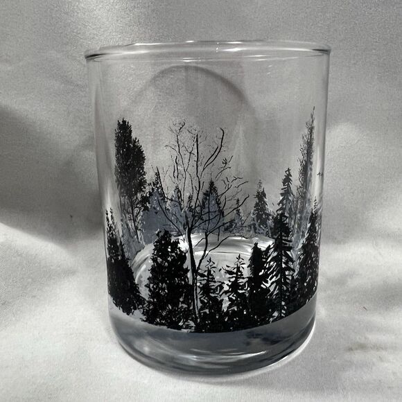 Forest With Bird Landscape Set Of 4 Whiskey Short Tumblers - Picture 2 of 9